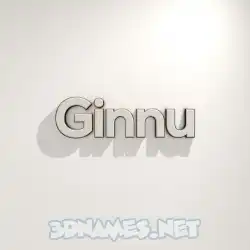 ginnu in White Logo Warm style - 3D name wallpaper
