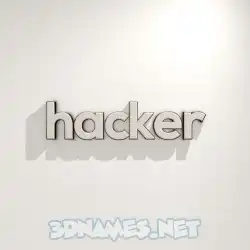 hacker in White Logo Warm style - 3D name wallpaper