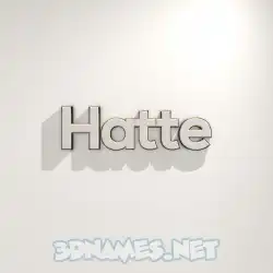 hatte in White Logo Warm style - 3D name wallpaper