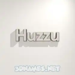 huzzu in White Logo Warm style - 3D name wallpaper