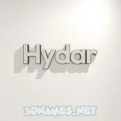 hydar in White Logo Warm style - 3D name wallpaper