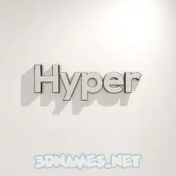 hyper in White Logo Warm style - 3D name wallpaper