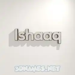 ishaaq in White Logo Warm style - 3D name wallpaper