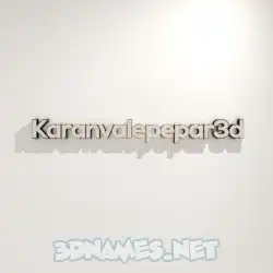 karanvalepepar3d in White Logo Warm style - 3D name wallpaper