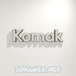 komak in White Logo Warm style - 3D name wallpaper