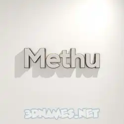 methu in White Logo Warm style - 3D name wallpaper