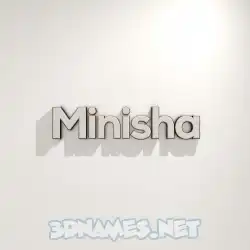 minisha in White Logo Warm style - 3D name wallpaper