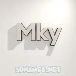 mky in White Logo Warm style - 3D name wallpaper