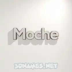 moche in White Logo Warm style - 3D name wallpaper