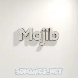 mojib in White Logo Warm style - 3D name wallpaper