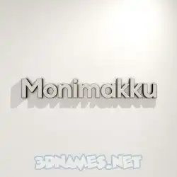 monimakku in White Logo Warm style - 3D name wallpaper