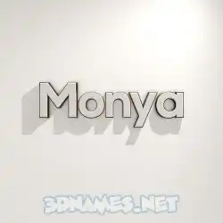 monya in White Logo Warm style - 3D name wallpaper