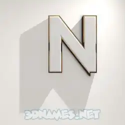 n in White Logo Warm style - 3D name wallpaper