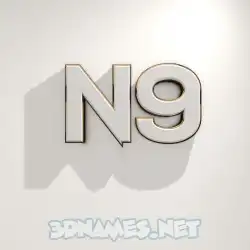 n9 in White Logo Warm style - 3D name wallpaper