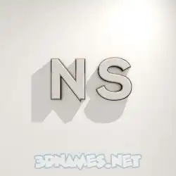 n s in White Logo Warm style - 3D name wallpaper