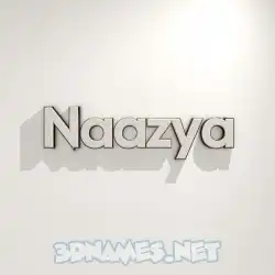 naazya in White Logo Warm style - 3D name wallpaper