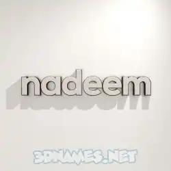 nadeem in White Logo Warm style - 3D name wallpaper