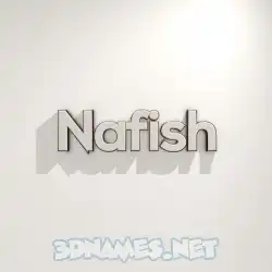 nafish in White Logo Warm style - 3D name wallpaper