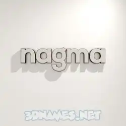 nagma in White Logo Warm style - 3D name wallpaper