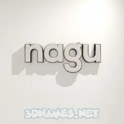 nagu in White Logo Warm style - 3D name wallpaper
