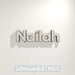 nailah in White Logo Warm style - 3D name wallpaper