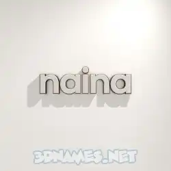 naina in White Logo Warm style - 3D name wallpaper