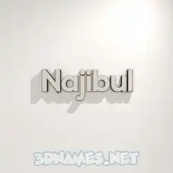 najibul in White Logo Warm style - 3D name wallpaper