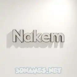 nakem in White Logo Warm style - 3D name wallpaper