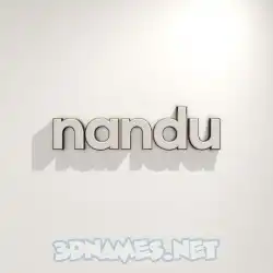 nandu in White Logo Warm style - 3D name wallpaper