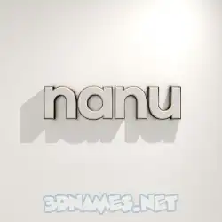 nanu in White Logo Warm style - 3D name wallpaper