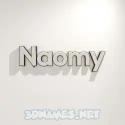 naomy in White Logo Warm style - 3D name wallpaper
