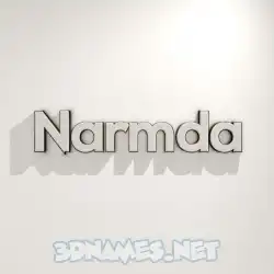 narmda in White Logo Warm style - 3D name wallpaper