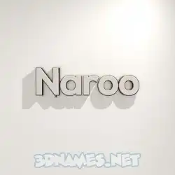 naroo in White Logo Warm style - 3D name wallpaper