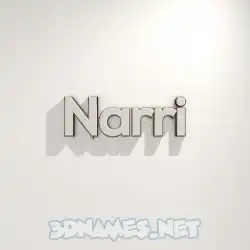 narri in White Logo Warm style - 3D name wallpaper