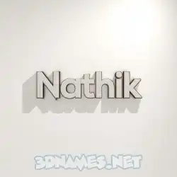 nathik in White Logo Warm style - 3D name wallpaper