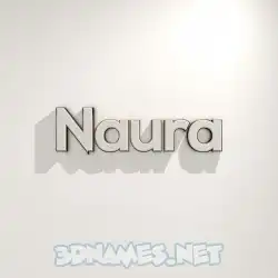naura in White Logo Warm style - 3D name wallpaper