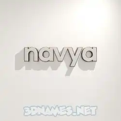 navya in White Logo Warm style - 3D name wallpaper