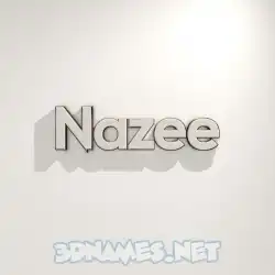 nazee in White Logo Warm style - 3D name wallpaper