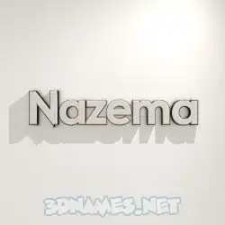 nazema in White Logo Warm style - 3D name wallpaper
