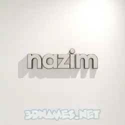 nazim in White Logo Warm style - 3D name wallpaper