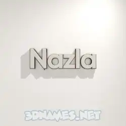 nazla in White Logo Warm style - 3D name wallpaper