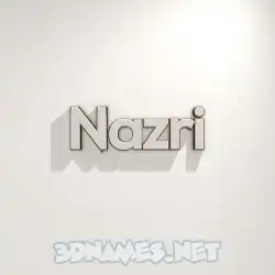nazri in White Logo Warm style - 3D name wallpaper