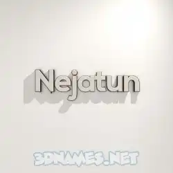 nejatun in White Logo Warm style - 3D name wallpaper