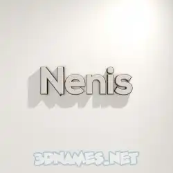 nenis in White Logo Warm style - 3D name wallpaper