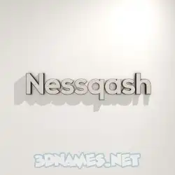nessqash in White Logo Warm style - 3D name wallpaper