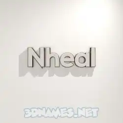 nheal in White Logo Warm style - 3D name wallpaper