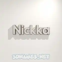 nickka in White Logo Warm style - 3D name wallpaper