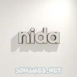 nida in White Logo Warm style - 3D name wallpaper