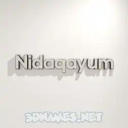 nidaqayum in White Logo Warm style - 3D name wallpaper