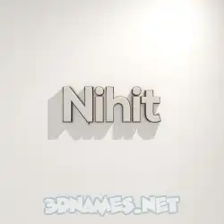 nihit in White Logo Warm style - 3D name wallpaper
